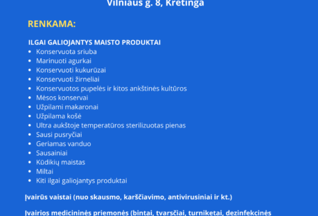 Kviečiame teikti humanitarinę paramą Ukrainai