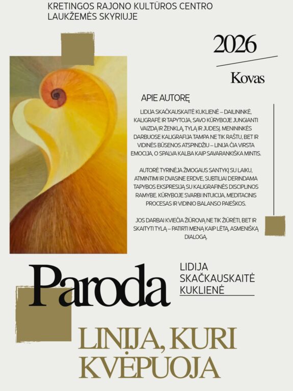 Lidijos Kuklienės kūrybos darbų paroda „Linija, kuri kvėpuoja“