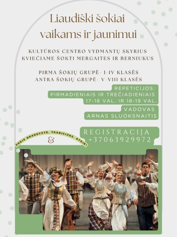 Kretingos rajono kultūros centro Vydmantų skyriaus Vaikų ir jaunių liaudiškų šokių kolektyvo susitikimas-kūrybinės veiklos startas