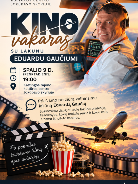 Susitikimas-pokalbių vakaras „Aviacija iš arti“ su lakūnu Eduardu Gaučiumi
